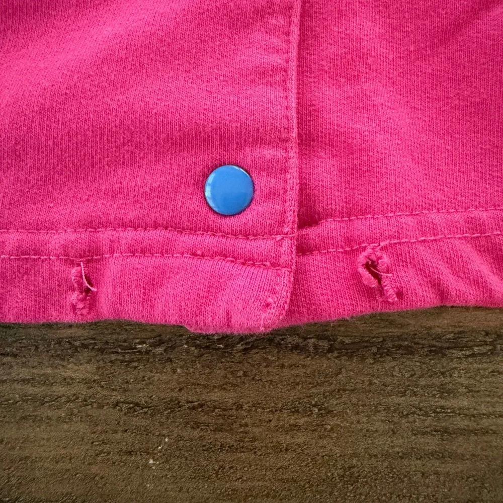 Vintage Gymboree Infant Colorblock Snap‎ Front Hoodie Pink Teal 90s 100% Cotton